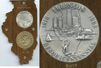 Exonumia Medal Illinois Sesquicentennial 1818 - 1968 Two- Set Silver + Bronze - L416 -