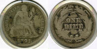 USA Dime Seated Liberty Silver - Philadelphia Mint - L535 -