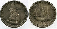 USA Half Dollar Pilgrim Tercentenary Celebration Silver Commemorative - L811 -
