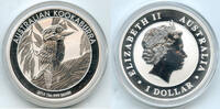 Anlagemünzen $1 Coin Australia Kookaburra 999 Silver 1 oz - Queen Elizabeth II - A197 -