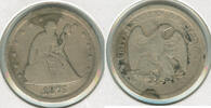 USA Cent 1875-S Twenty- Piece 20C Silver Coin - RK370 -