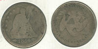 USA Seated Liberty Quarter 1854-P 25C Silver Coin - RK381 -