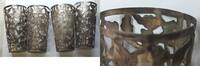 Other Sterling Flower Floral Leaves Silver Glass Cup Set of (12) Sleeve Holders - R406 -
