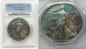 Bullion Dollar 1992 American Eagle 1 oz Silver  PCGS MS67 Toning Toned B... 430,05 EUR  Excl. Verzending