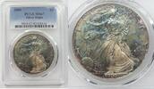 Bullion Dollar 2000 American Eagle 1 oz Silver  PCGS MS67 Toning Toned B... 301,03 EUR  Excl. Verzending