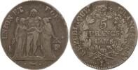Frankreich Directoire, 1795 - 1799, Bayonne 5 Francs An 6 L Fast sehr schön, min. SF, kl. Prägeschwäche