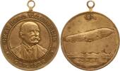 Deutschland, Kaiserreich Tragbare Bronzemedaille 70. Geburtstag Zeppelin, Luftschiff über Bodensee vor Alpenpanorama -