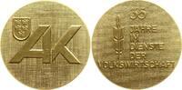 Österreich, Stadt Wien Vergoldete Bronzemedaille Auszeichnung für 35 Jahre im Dienste der Volkswirtschaft -