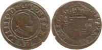 Spanien, Königreich Philipp IV., 1621 - 1665, Coruna 16 Maravedis 1663 Schön - sehr schön
