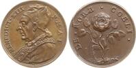 Vatikan Kleine Bronzemedaille Benedikt XIII., 1724-1730, v. Hamerani, a.d. Orsinis, Orsini Rose, DE RORE COELI -