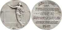 Österreich, Kaiserreich, Stadt Wien Kleine Silbermedaille Preismedaille der Akademie der Fechtkunst Wien, Mittelschüler Konkurrenz -