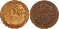 DDR, Thüringen, Stadt Weimar Einseitig vergoldete Bronzemedaille Ausstellung des Kulturbund Weimar im Stadtmuseum, Abbildung Stadtbrand 1618 -