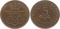 Dänemark, Königreich 5 Öre Frederik VIII., 1906 - 1912 -