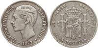 Spanien, Königreich 5 Pesetas Alfonso XII., 1874 - 1885 -