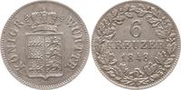 Württemberg, Königreich Wilhelm I., 1816 - 1864 6 Kreuzer 1848 Sehr schön - vorzüglich