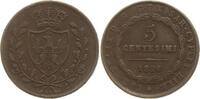 Italien, Sardinien, Königreich 5 Centesimi Karl Felix, 1821 - 1831, Genua -