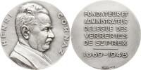 Schweiz-Waadt, Stadt Saint-Prex Silbermedaille (925) v. Huguenin, auf den Tod des Glas - Fabrikanten Henri Cornaz, 1869 - 1948 -
