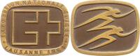 Schweiz - Lausanne Teilvergoldete Bronzeplakette v. Huguenin, Exposition Internationale Suisse -