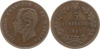 Italien, Königreich 5 Centesimi Vittorio Emanuele II., 1861 - 1878 -