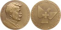 Tschechoslowakei Große Bronzemedaille auf den Arzt Jan Jansky, 1873 - 1921, Entdecker der vier Blutgruppen -