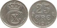 Dänemark, Königreich 25 Öre Christian X., 1912 - 1947 -