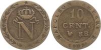 Frankreich, Kaiserreich 10 Centimes Napoleon I., 1804 - 1814, 1815, Straßburg, Mzz. Hahn -
