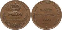 Frankreich, Königreich, Stadt Nantes Bronzemedaille Louis Philippe I., a.d. 1. Jahrestag der Revolution in Nantes, dicker Schrötling -