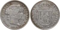 Philippinen 20 Centimos de Peso (4 Reales) Isabella II. von Spanien, 1833 - 1868, Manila -