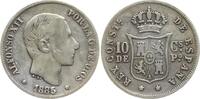 Philippinen 10 Centavos Alfonso XII. von Spanien, 1874 - 1885, Manila -