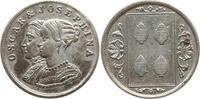 Schweden, Königreich Versilberter Bronze-Jeton Oskar I., 1844 - 1859, auf das Königspaar, OSCAR & JOSEPHINA, Doppelportrait -