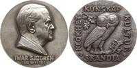 Schweden, Königreich Große Silbermedaille v. Carell, a.d. 65. Geb. v. Iwar Sjögren, Präsident der Skandia Versicherung -