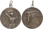 Schweiz - Waadt, Gemeinde Grens Tragbare Silbermedaille (900) von Huguenin, Patria, Soldat mit Säbel und Fahne / Grens a ses Soldats, 1914-18 -