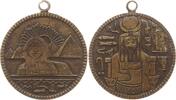 Ägypten Tragbare Bronzemedaille Unbestimmtes Amulett, Sphinx vor Pyramiden / Ägyptische Symbole -