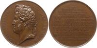 Frankreich, Stadt Lyon Bronzemedaille Louis Philippe I., 1830 - 1848, v. Barre, Grundsteinlegung Brücke Pont du Change -