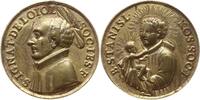 Wallfahrt, Italien Vergoldete Bronzemedaille wohl v. Hamerani, Rom, St. Ignatius v. Loyola / Stanislaus Kostka mit Jesuskind -