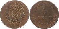 Frankreich, Königreich 5 Centimes Ludwig XVIII., 1814, 1815 - 1824, Belagerung von Antwerpen -