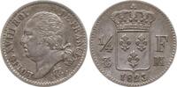 Frankreich, Königreich 1/4 Franc Ludwig XVIII., 1814, 1815 - 1824, Toulouse, Auflage 3994 Stück -