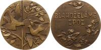 Tschechoslowakei Große Bronzemedaille Signatur AGM, Blahozelame (Glückwunsch) ZPOZ -
