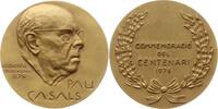 Berühmte Personen - Musiker und Komponisten Vergoldete Bronzemedaille a.d. 100. Geburtstag des spanischen Cellisten Pablo Casals, 1876 - 1973 -