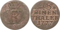 Brandenburg-Preußen 1/48 Taler Friedrich II., 1740 - 1786, Berlin, Beizeichen Sterne, stark kupferhaltig -