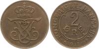 Dänemark, Königreich 2 Öre Frederik VIII., 1906 - 1912 -