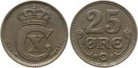 Dänemark, Königreich 25 Öre Christian X., 1912 - 1947 -
