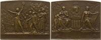 Frankreich, 3. Republik, Paris Jugendstil - Bronzeplakette v. Borrel, Ligue Française de l'Enseignement, Prof. Vaudron, Varenne St. Hilaire -