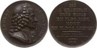 Frankreich, Königreich, Paris Eisengussmedaille v. Caunois auf den Schriftsteller und Philosophen Voltaire, 1694 - 1778 -
