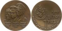 Israel Große Bronzemedaille 20 J. Staatsgründung, J. Dori, M. Dayan, J. Rabin, 3 Architects ov Victory Medal -