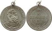 Bayern, Königreich Tragbare versilberte Bronzemedaille 1891 Luitpold, Prinzregent, 1886-1912, auf seinen 70. Geburtstag EF, Originalöse und Ring
