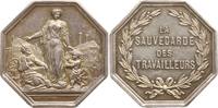 Frankreich oktogonale Silbermedaille R! , Assurances, Rouen, La Sauvegarde des Travailleurs, Signatur Le Comte -