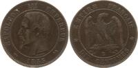 Frankreich, Kaiserreich 10 Centimes Napoleon III., 1852 - 1870, Bordeaux, Mzz. Hund (Chien) -