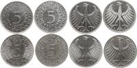 Bundesrepublik Deutschland 5 Mark kompletter Jahrgang, 4 Stücke -