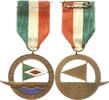 Heidelberg, Stadt Teilemaillierter Bronzeanhänger a.d. Heidelberger Ruderregatta am 21. Juli 1935 -
